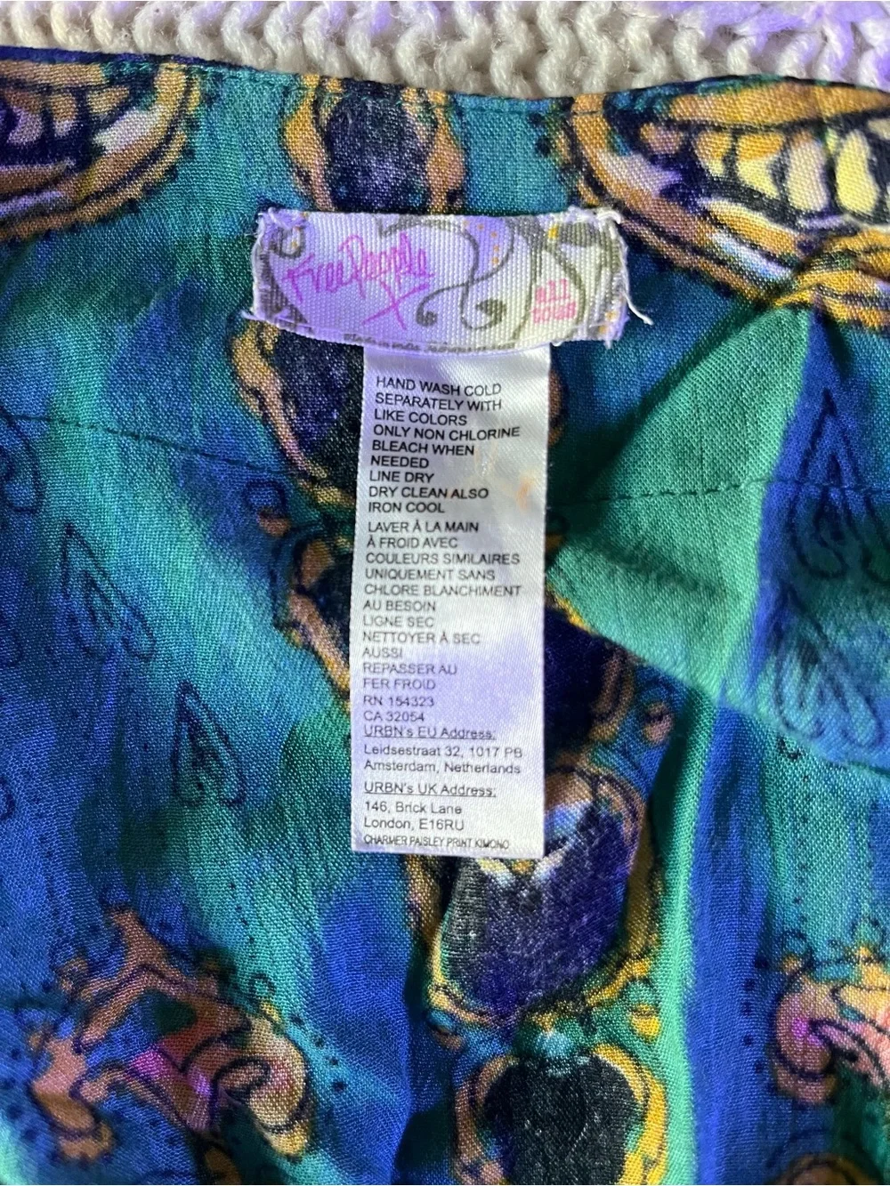 Free People Teal & Navy Paisley Kimono